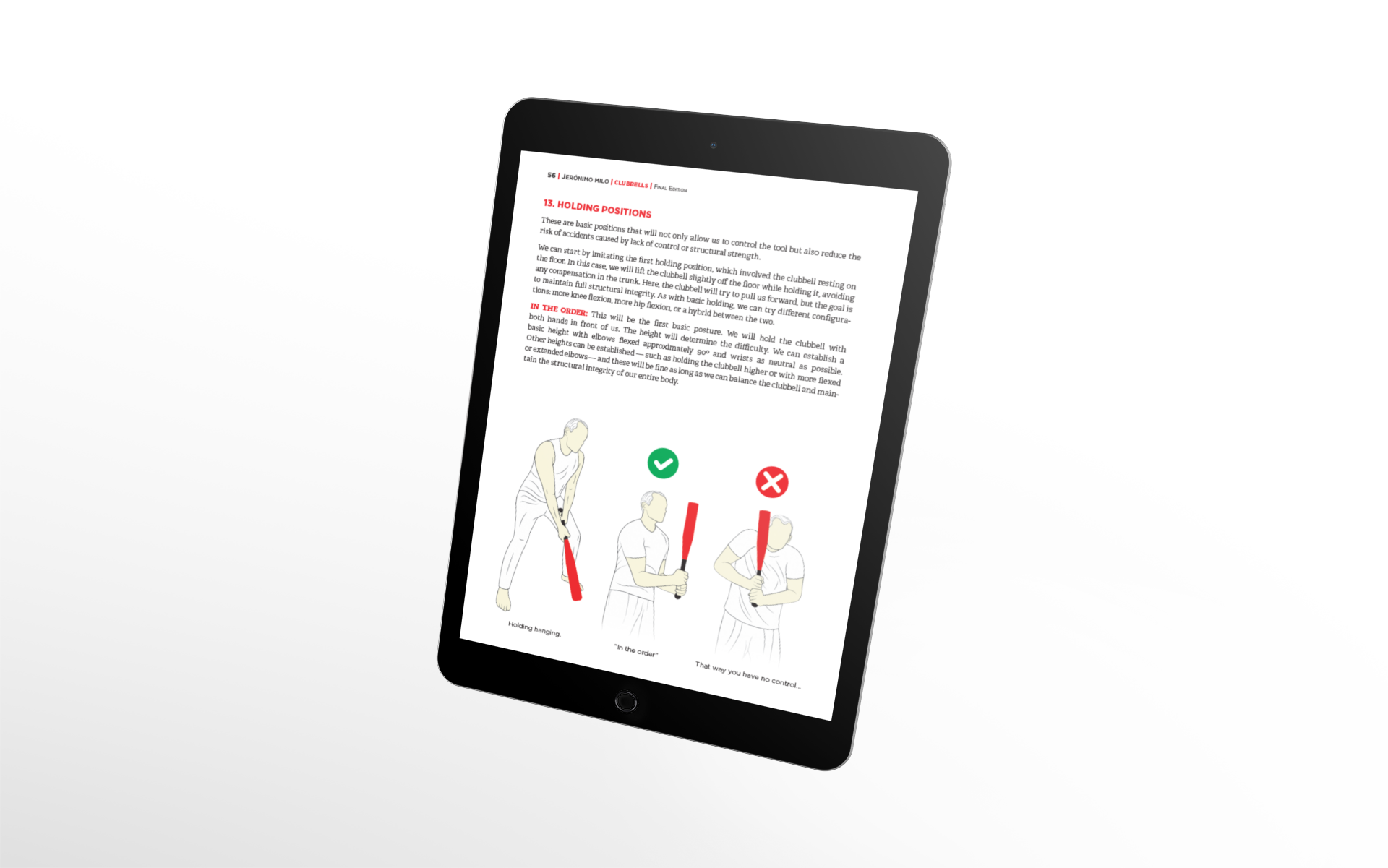 Circular exercise with double clubbells for coordination and rhythm.