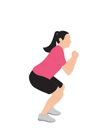 Comienzo sentadilla aterrizando