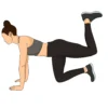 Mujer realizando patada para gluteos