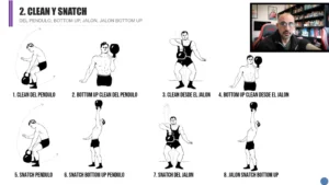 clean y snatch con pesas rusas