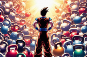 goku eligiendo un kettlebell