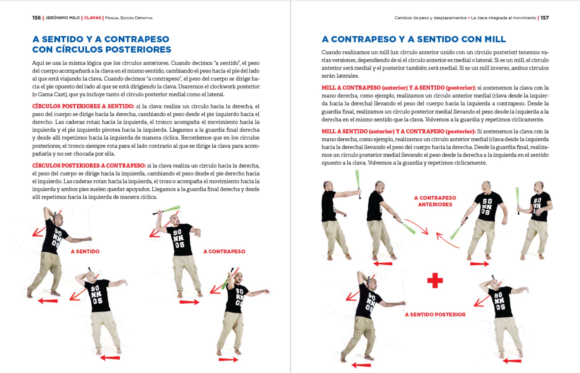 movimientos y cambios de peso con clavas