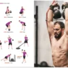 hombre levantando kettlebells